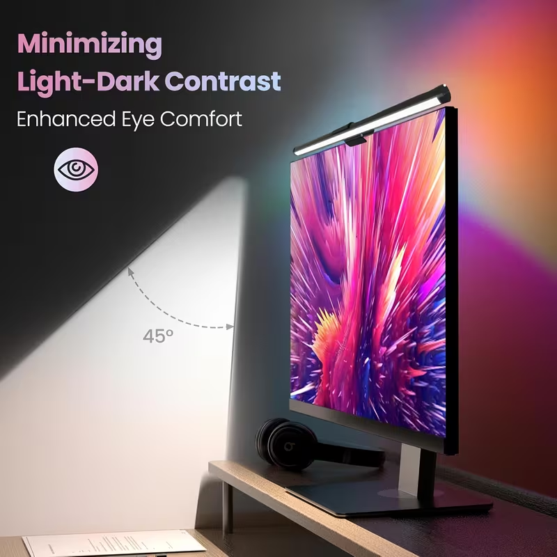Esports Gaming Desk - Monitorlichtbalk LED-computerscherm Hanglampen RGB-sfeer Tafellamp Traploos