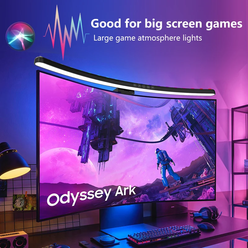 Esports Gaming Desk - Computermonitor Lichtbalk RGB Muziekritme Scherm Hanglampen