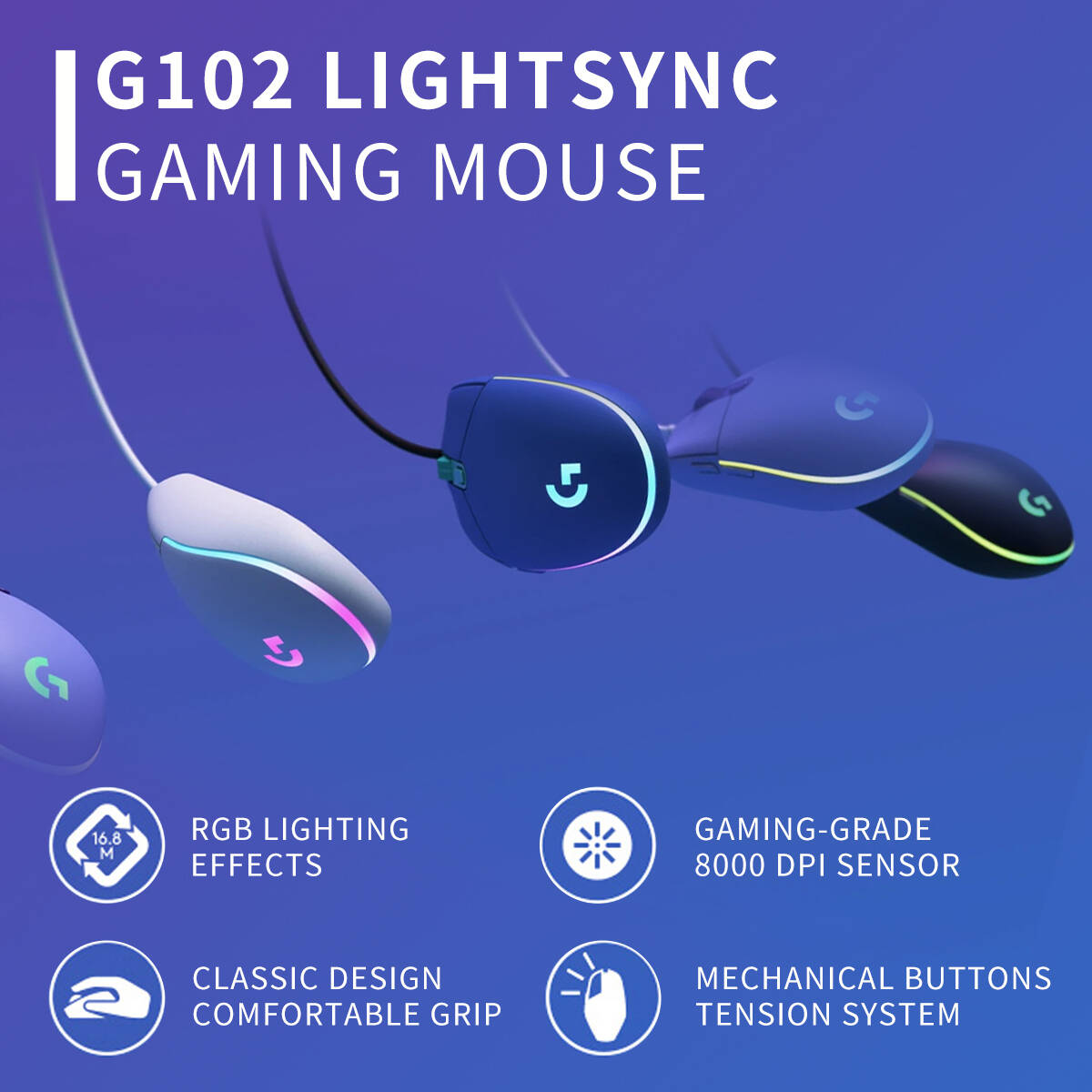 Logitech G102 Bedrade Gaming M - Esports Gaming Tournaments recensie en prijs