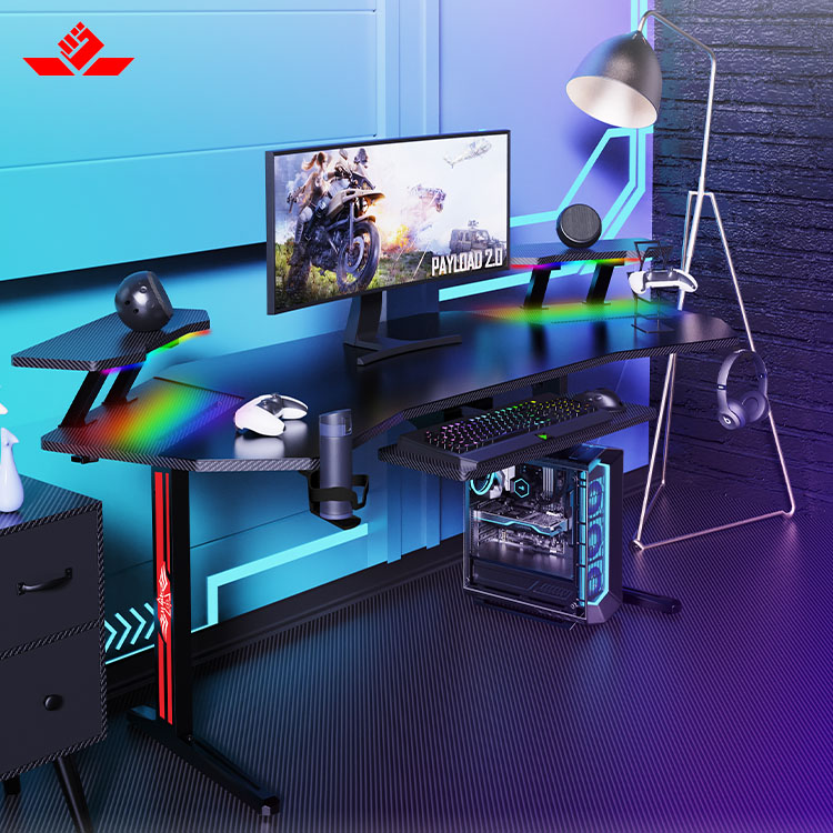 70-inch grote RGB LED verlicht - Esports Gaming Desk recensie en prijs