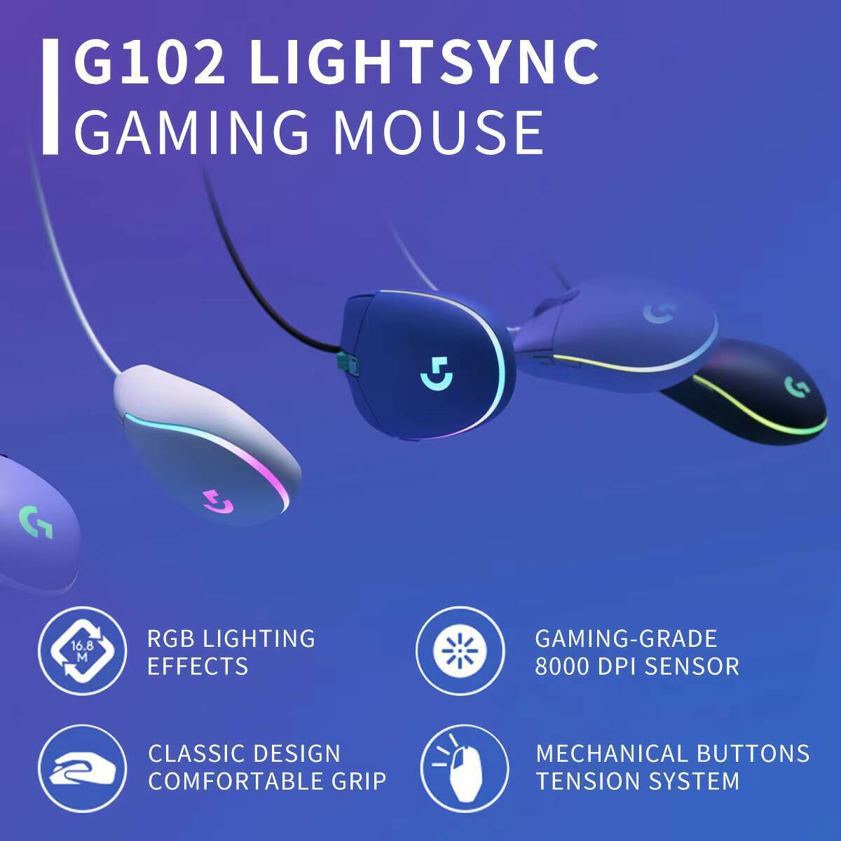 Logitech G102 Gaming Mouse 20M - Esports Gaming Tournaments recensie en prijs