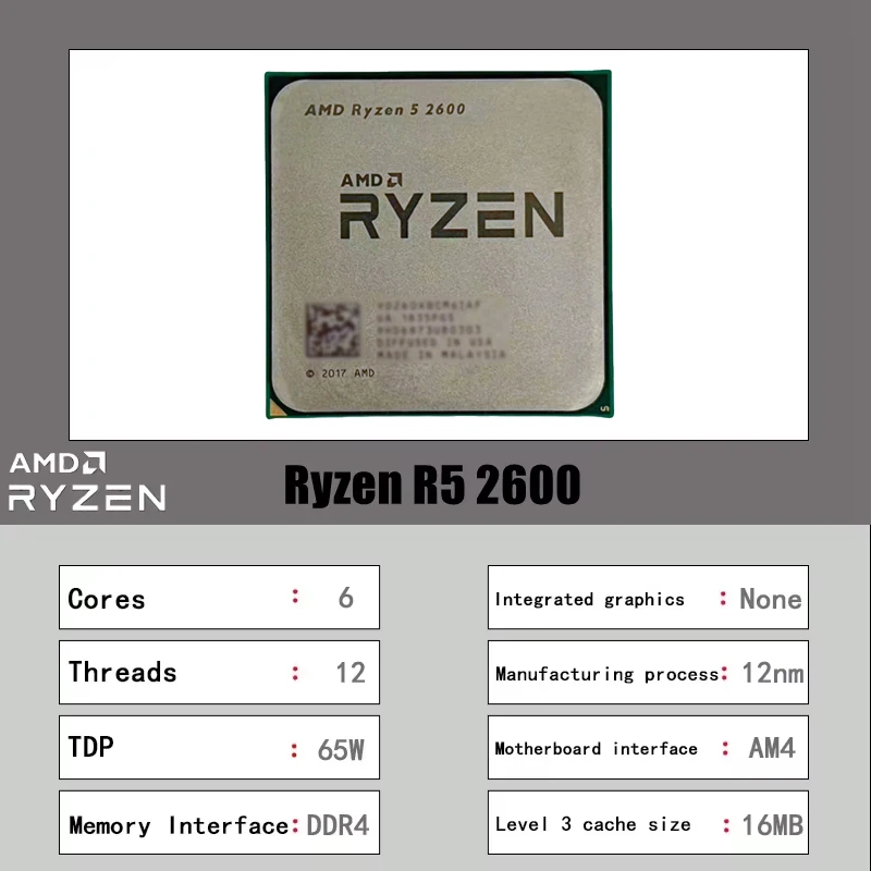 AMD Ryzen 5 2600 Tray CPU 6-co - Amd Cpu Ryzen 5 recensie en prijs